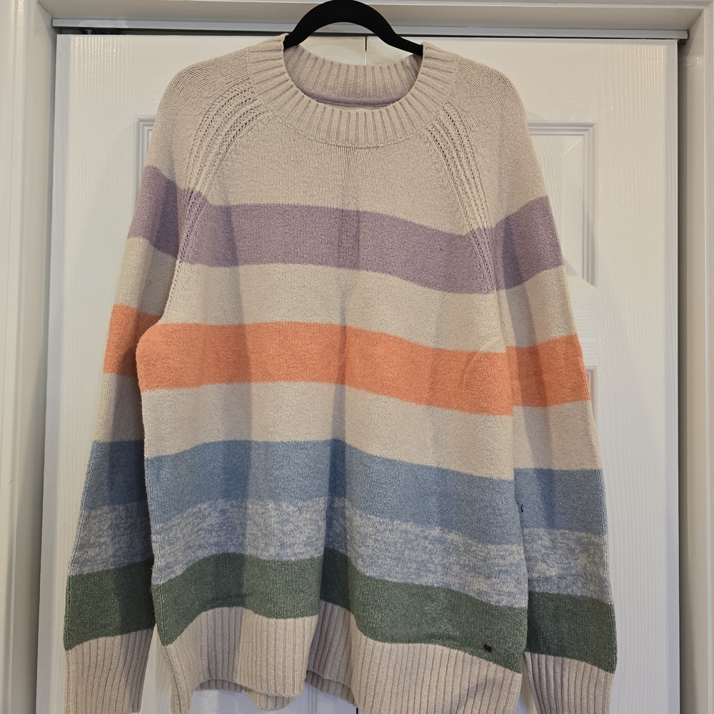 Fat Face Women's Striped Sweater - Cream, Purple, Orange, Blue, Green